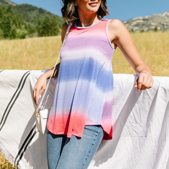 Pastel Gradient Stripes in Blue & Coral - Picture 13 of 13